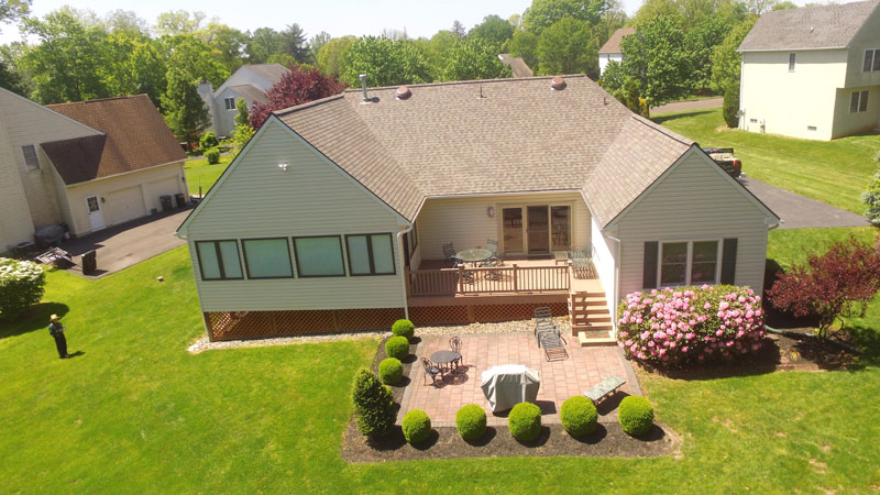 roof replacement aerial view