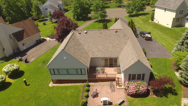 roof replacement aerial view